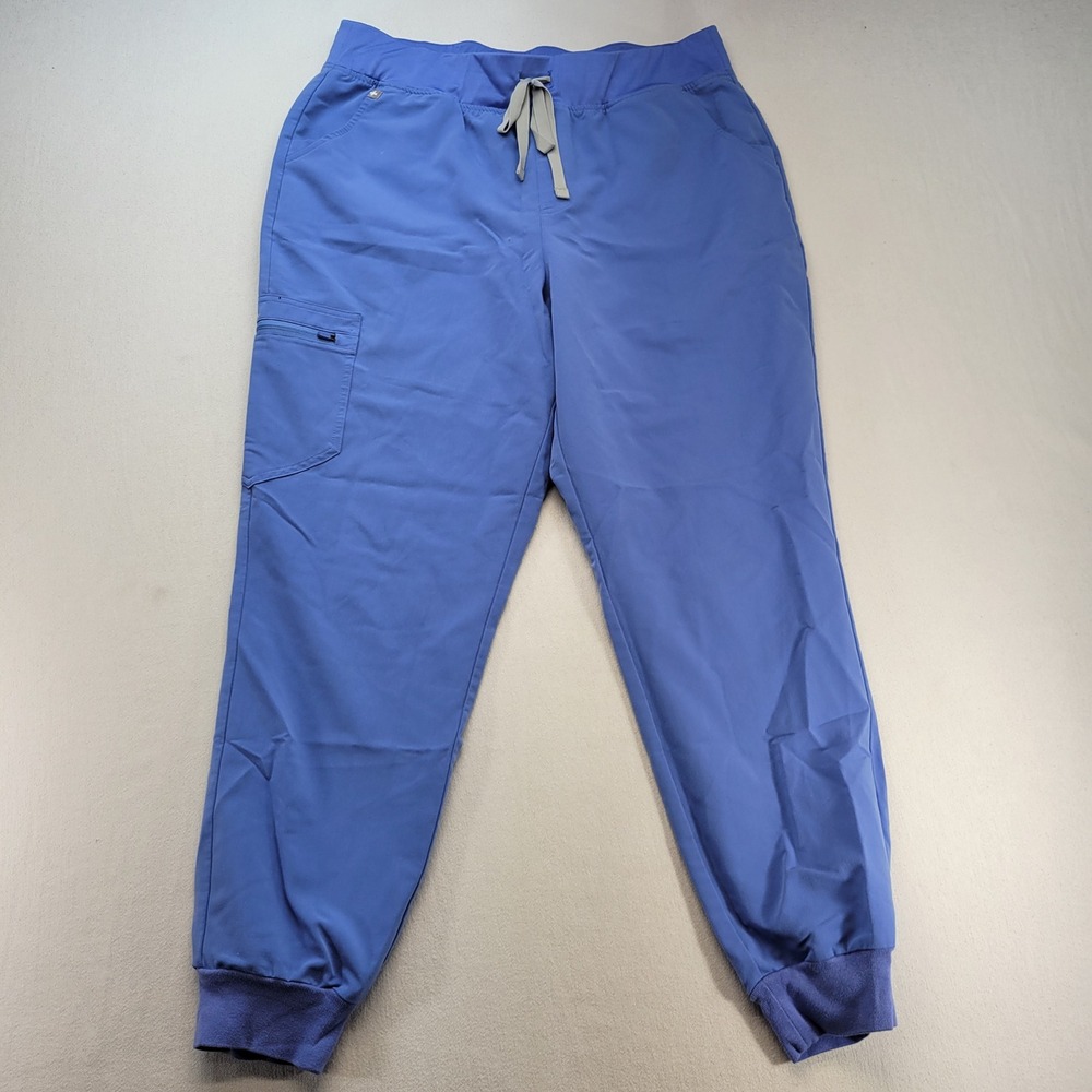 FIGS Scrub Pants Women XL Blue Jogger Technical Collection Drawstring Cargo